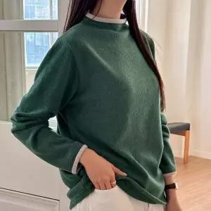 [하프클럽/]여자 기모긴팔 빨강티 FW 모크넥 티셔츠