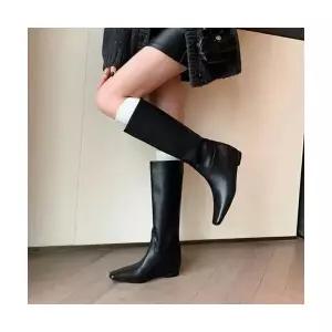 엘럽 여성용 웨지힐 질감 속굽 부츠 웨지 롱 메일라드 진피 미들 박템5