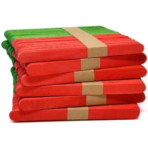 [미국배송] 기프트 부티크 500PCS 크리스마스 나무 아이스캔디 스틱 4.5인치 레드 그린 공예 DIY 교육 예술 디자인 장식 프로젝트