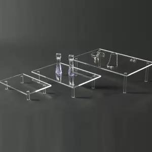 사각 테이블 투명 아크릴 디스플레이 상품 전시 진열 받침선반