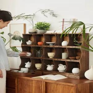 컵보드 원목찬장 다기장 인테리어 선반장 장식장