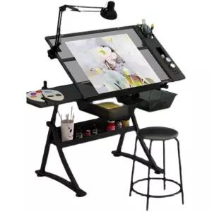 이젤 테이블 철제 화판 미술 책상 미술학원 나무 그림