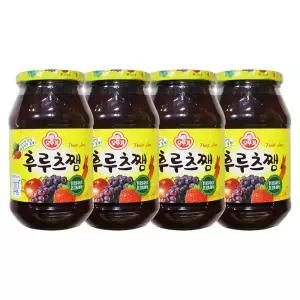 오뚜기 후루츠쨈 850g 4개 딸기잼 토스트 식빵