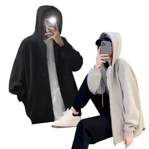 [하프클럽/]나프커 얇은 오버핏 봄 가을 무지 후드집업 빅사이즈 루즈핏 남