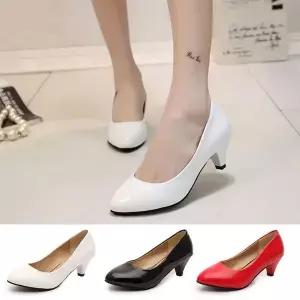 흰색구두 기본 여자구두 6cm힐 신발 W209C06
