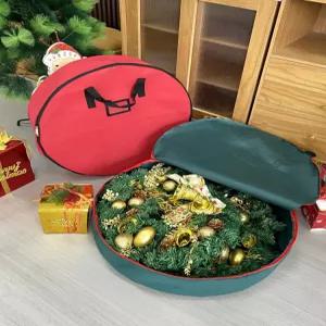 트리 리스 장식 연말 원형 수납 정리 파티 가방