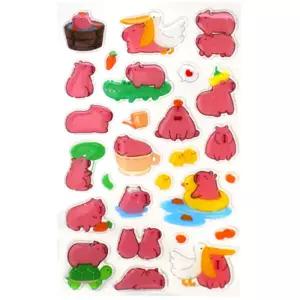 말랑젤리 핑크색 카피바라 스티커2P 유아발달 작은선물