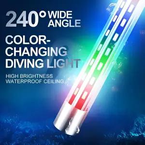 메탈라이트 어항조명 수초용 240  광각 RGB 이중 사용 수족관 조명 IP68 방수 색상 변경 어항 램프