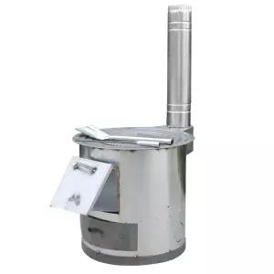 시골 장작 대 고기 난로 펜션 캠핑장 화목 농촌 연통 스토브 일체형 그릴 바베큐 화로