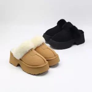 /베리콕 여성 플랫폼 통굽 털슬리퍼 방한신발 키높이슬리퍼