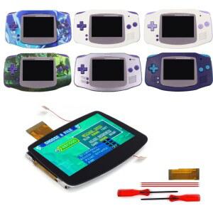 rgbtohdmi 사전 적층 레트로 픽셀 IPS LCD DMG V5 GBA 백라이트 하이라이트 스크린 쉘 게임보이 어드밴스 하우징 키트 3 0 인치