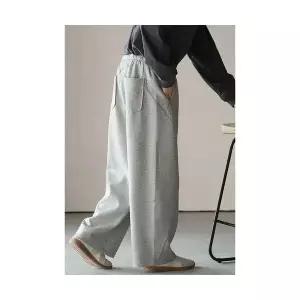 남자 바지 배기핏 도톰한 면감 세로줄 공기층 허리밴딩 맨투맨 추동 기모 캐주얼 유행4