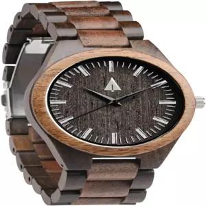 남성 트리헛 나무 시계 일본 쿼츠 무브먼트 스테인리스 버클 스타일리시한 이국적인 손목시계 조절가능