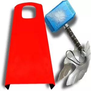 롭수드 영웅 캐릭터 장난감 망치와 LED 라이트 마스크 케이프 롤플레잉 코스튬 선물