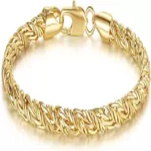 티니 아란다 여성 14K 금도금 팔찌 라운드 스트랜드 로프 체인 랍스터 걸쇠 남성 7 7.5 8 8.5인치 완벽한