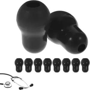 비문 10피스 교체 청진기 이어팁 부드러운 실리콘 예비 부품 교체용 이어피스 나사 범용 편안한
