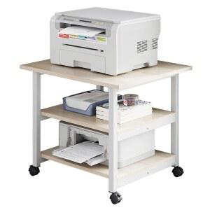 선반 34화이트오크 프린터거치대 프린트받침대 이동식 프린터기 1 책상 3단 이중40 7단 바퀴 캐비닛 수납장