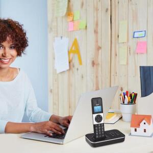 무선 전화기 발신자 ID/통화 대기 1.6인치 LCD 3라인 화면 디스플레이 충전식 배터리 16개 언어 지원