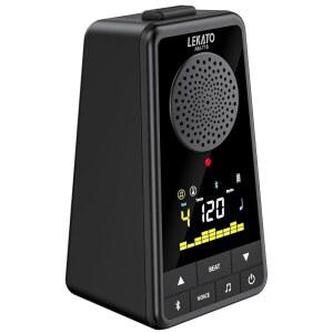 기타 피아노 드럼용 LEKATO 블루투스 스피커 메트로놈 보컬 카운트가 있는 충전식 2-in-1 전자 디지털 휴대용 무선 비트 믹서 블랙