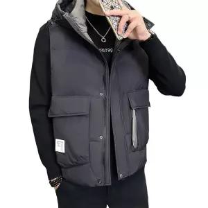 남자 활용도 만점 조끼 캐쥬얼 카고 패딩 추동 후드 보온 아우터 M스포4