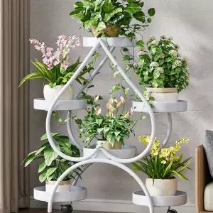 화분 식물 진열대 계단식 발코니 인테리어 이동식 화분대