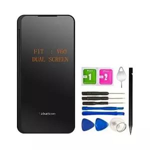 중고, LG V60 ThinQ 듀얼 스크린 전 모델용 교체용 필름 (테이프 사전 부착) 및 도구 포함, 강화유리