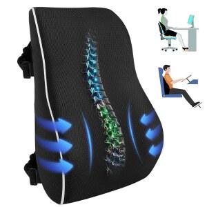 의자용 Ciao Stilista 요추 베개 사무실 의자 등받이 지지, 상부 또는 하부 쿠션 게이밍 메모리 폼, 통기성 3D 메쉬 커버, 인체공학적