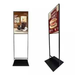 A2 무선 LED 조명 매장 포스터 꽂이 광고 스탠드 배너 판넬 카페 입간판 라이트 패널 디저트 간판 단면 베