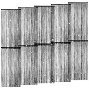 10 현관문용 39 x 79 인치 스트링 커튼 팩, 행잉 프린지 히피 룸 칸막이 프라이버시 장식 문 창문 복도 입구 벽장 침실 파티, 블랙