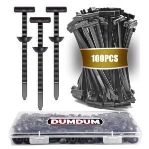 200개 나일론 유니버설 케이블 타이 버클(PP 보관함 포함) - 핀 및 버튼이 있는 다기능 지퍼 타이, 자동차 수리용 UV 저항 패스너, 범퍼 펜더 클립(100PCS)