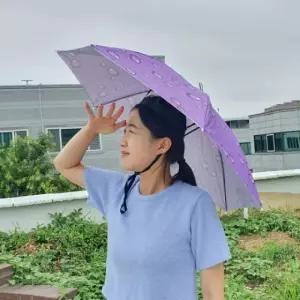 쓰는 중형 퍼플 머리에 우산모자 머리에쓰는우산 머리 (WFK92XB)