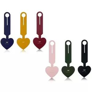 고품질 하트 가죽 캐리어 네임택 6색상 수화물 골프백 태그 이름표 (WFK9FS2)