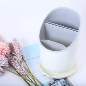 수저보관함 3칸 라운드 다용도 수저통 물빠짐 수저 케이스 받침대