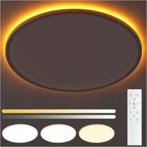 UprizeP 후리스 마운트 천장 조명(야간 조명 포함) 리모컨 포함 23인치 LED 1800K 야간 3000-650K 디밍