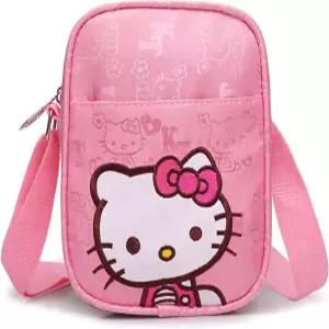 여자들 귀여운 미니 지갑 가방 핑크 분홍색 고양이 캔버스 크로스바디