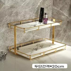 골드 화장품 정리대 대리석무늬 2단 센스업 선반 향수 보관함 진열대