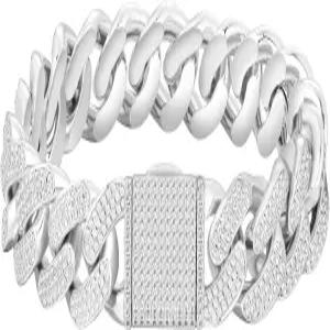 KRKC CO 12mm/18mm 쿠바 링크 팔찌 남성 14k 골드 스 아웃 프롱 세팅 5A CZ 스톤 내구성 있는 스트리트웨어