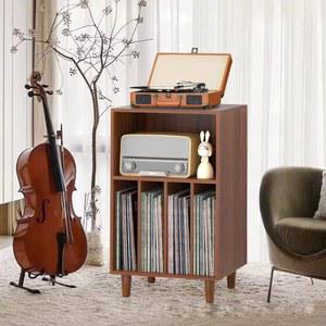 턴테이블 스탠드 LP 콘솔 플레이어용 위한 음악 현대적인 미디어 캐비닛 다중 플로어 스탠딩 목재 거실 선반