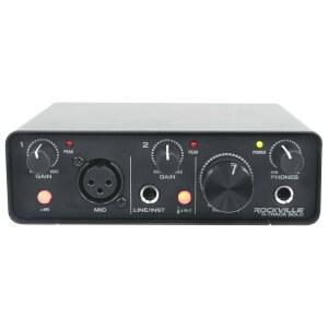 Rockville R-TRACK SOLO USB C 오디오 인터페이스 24비트 192KHz, ASIO 드라이버, 팬텀 파워, 저지연, 컴팩트 디자인, 홈 스튜디오 녹음 및 팟캐스팅용