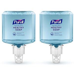 퓨렐 브랜드 클린 릴리스 기술(CRT) 한 비누 자연 청정 폼, 에센셜 오일 향, ES6 디스펜서용 1200mL 리필(2팩) - 6471-02 GOJO, Inc. 제조.