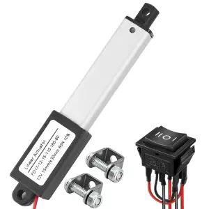 AWINLI 미니 12V 1.2인치 라인 액추에이터 속도 15mm /s 60N /13.4LBS 방수 선형 모션 원격 레버 스위치