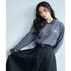 CGP 우먼 스트라이프 카라티_차콜 CBESWTL052CH 413839