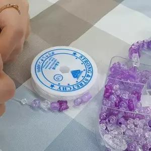 P1 비즈키링 팔찌만들기 우레탄줄 투명 1mm