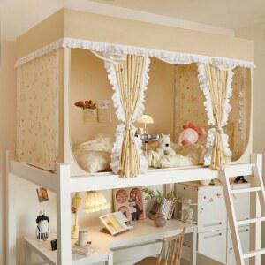 레이스 레이스 러플 암막 침대 커튼 모기장 브래킷 0 9m 침대 기숙사 침구 캐노피 텐트