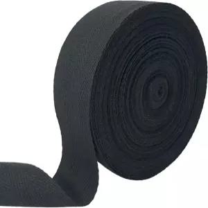 1 1/2 인치 블랙 소프트 헤링본 트윌 테이프 리본 - 20 야드 롤 바느질 니트 원단 선물 포장 DIY 공예 및