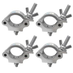 [미국배송] 스팟 라이트를 위한 프리미엄 알루미늄 합금 헤비 듀티 550LB O 클램프 - 42-52MM 튜브/파이프 장착 스테이지 조명 실버(4팩)