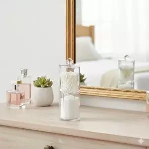 화장솜통 면봉통 투명 아크릴 케이스 2단 (WFKAFLJ)