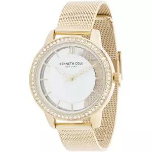 Kenneth Cole KC50321001 뉴욕 화이트 다이얼 골드 Tone 스테인레스 [세금포함] [정품] 여성 시계 패션시계