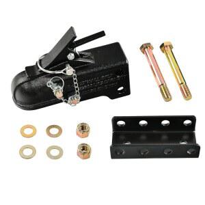 [미국배송] 2-5/16인치 조절식 트레일러 커플러 15000LBS 용량의 헤비 듀티 채널-마운트 커플러 및 패스너가 있는 3포지션 채널 브래킷 키트 검은색