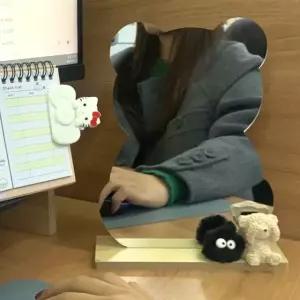 노프레임 곰돌이 아크릴 탁상 거울 (WFKACFC)